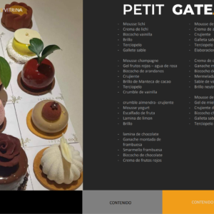 Reservación | Petit gâteau (postres vitrina) + mandil